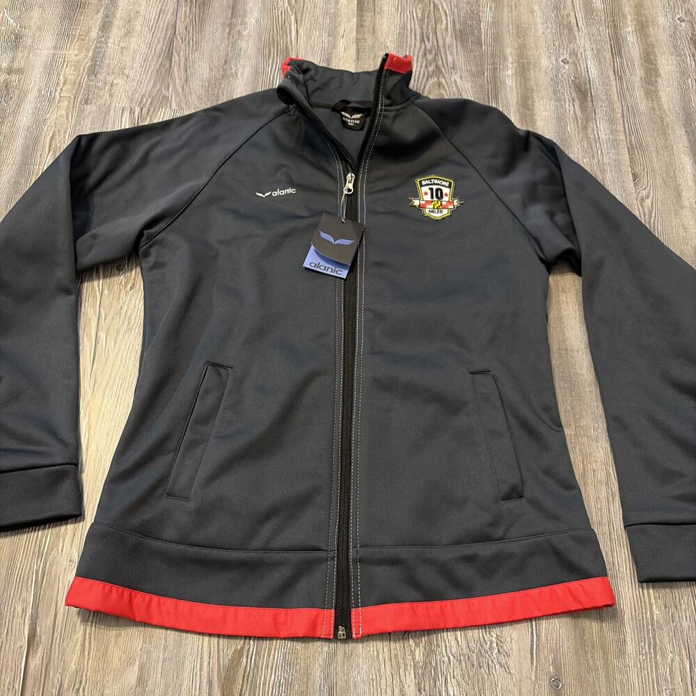 Alanic Athletic Zip Jacket Mens M Gray Red Baltimore 10 Miller Team NWT